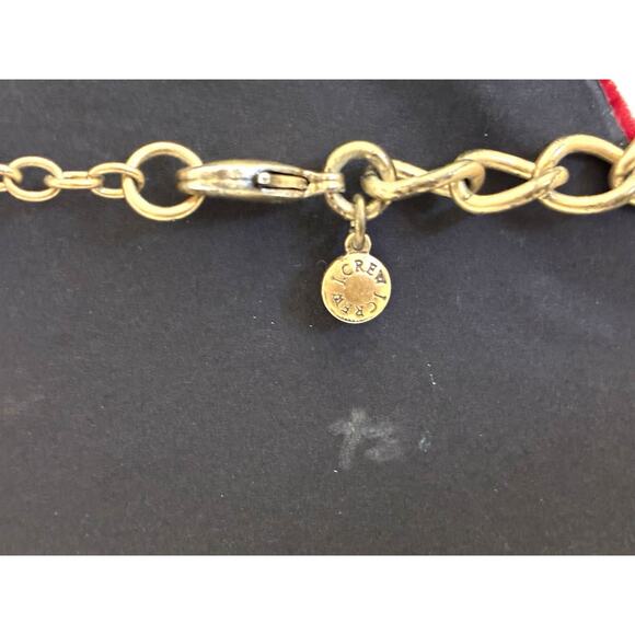 J.CREW Statement Crystal Necklace Gold Tone Chain Clear Glass 17.5"-20.5" - Picture 4 of 5